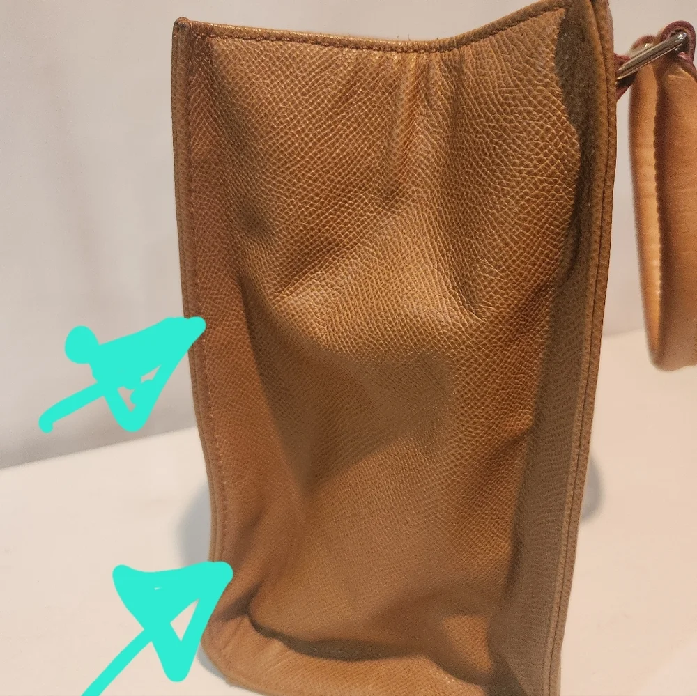 Authentic Dooney & Bourke Janine Satchel Tan Leather FLAWED see description - Picture 6 of 16